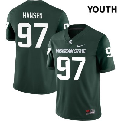 Youth Michigan State Spartans NCAA #97 Maverick Hansen Green NIL 2022 Authentic Nike Stitched College Football Jersey IY32F72IH
